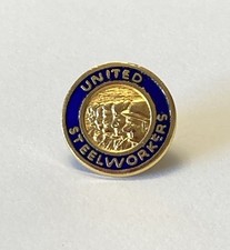 Vintage USA United Steel Workers Union Enamel Pin picture