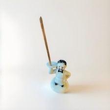 Vtg 60s Ceramic Waiter Bartender Pretzel Donut Holder Server Excellent Condition picture
