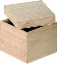 Wooden Cube Box, Wood, 12 x 12 x 12 cm picture
