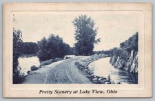 Indian Lake View Ohio Dirt Road Canal Scenery Rotograph Co Vintage Postcard UNP picture