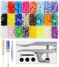 KAM Snaps Buttons + Snap Pliers, Starter Fasteners Kit, 384 Sets 24-Colors,... picture