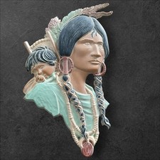 Vtg 1970s Sexton Native American Indian Metal Wall Hanging 13