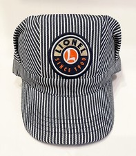 Classic LIONEL TRAINS HICKORY-STRIPED ENGINEER'S HAT Adult Size, Brand New picture