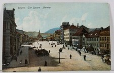 Norway Bergen The Square Early View c1907 udb Postcard L10 picture