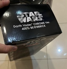 Star Wars Medicom 400% Be@r brick Darth Vader Rogue One Chrome Ver. picture