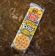 Vintage 90's FRITO LAY PEANUT BUTTER TOAST 25¢ Crackers Package RARE SEALED NOS picture