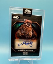 2024 Topps Chrome Black Star Wars Orange Refractor Auto Warwick Davis Wicket /25 picture