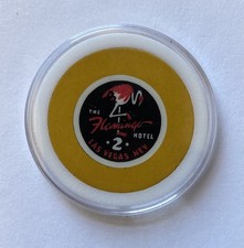 Flamingo Hotel & Casino Las Vegas Yellow Roulette Chip 1950’s picture