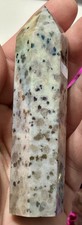 Aura Coated Kiwi Jasper Tower Crystal Carving Polished Stone picture