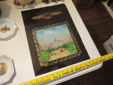 Antique Reverse Painted Glass Tablet Vintage 16.5