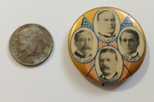 Original 1900 McKinley Roosevelt Van Sant Morris Campaign Pinback Button picture