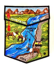 OA TOONTUK LODGE 549 BSA MIDNIGHT SUN ALASKA 2024 NOAC 2-PATCH CARIBOU FISHING picture