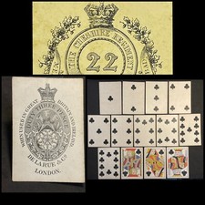 c1864 Civil War Era Victorian Squared Antique Playing Cards Infantry Poker Deck picture