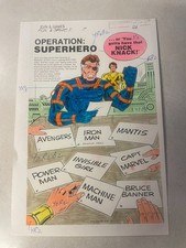 NICK FURY art original comic color guide 1980 OPERATION SUPERHERO Marvel SPLASH picture