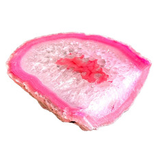 214g/8oz Raw Cut Pink Laced Agate Geode Crystal Specimen Lapidary Rough picture