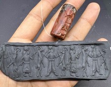 Rare Ancient Old Assyrian Babylonian Historical Story Scene Intaglio cylinder Se picture