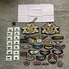 Lot of 42 Vintage Harley Davidson Patches & Pins picture