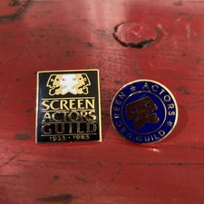Screen Actors Guild SAG Enamel Union Made Lapel Pin 1933-1983 Plus Round SAG Pin picture