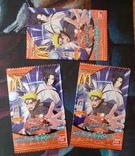 3x SEALED Bandai NARUTO 2008 Booster Packs MCDONALD' S Promo DATA CARDDASS  picture