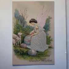 Easter Unused Postcard Greeting Card Vintage Style 4 X 6 picture
