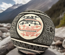 Mata Ortiz Pottery Seed Pot Efren Ledezma Storyteller Coyote Ram Kokopelli Gecko picture
