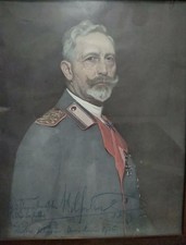 Kaiser Wilhelm II Signed Inscribed Color Portrait Doorn 1925 Imperial Frame picture