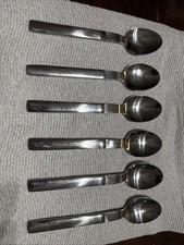 6 Vintage Stainless Airline Spoons LAN Chile picture