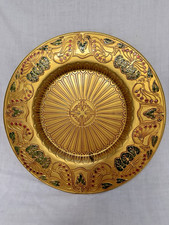 Louis Comfort Tiffany Furnaces Favrile Bronze Dore Enamel Charger Plate picture