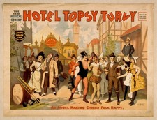 Photo:Hotel Topsy Turvy 1899 Musical Comedy Poster Circus Scene picture