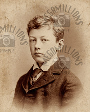 1890's Vintage PHOTO antique Portrait of young BOY  - 409 picture