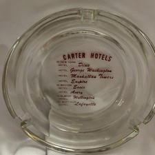 Vintage Glass Ashtray Carter Hotels NYC George Washington Empire picture