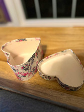 Victoria's Secret Floral Heart-Shaped Trinket Box Heart Design 90’s Vintage picture