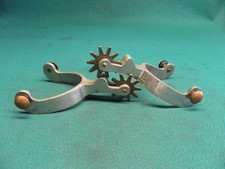 VINTAGE PAIR OF VERY HEAVY WESTERN COWBOY SPURS picture