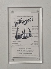 Donald Trump Signed Autographed ATM Withdrawal Receipt picture