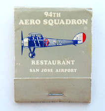 94th Aero Squadron Matchbook Vintage Restaurant San Jose Airport California CA picture