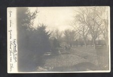 RPPC 1909 LINCOLN NEBRASKA PARK SCENE BRIDGE VINTAGE REAL PHOTO POSTCARD picture