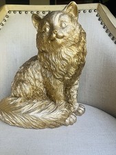 Beautiful Gold Persian Cat Figurine Statue . SEE ALL PICTURES picture