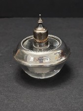 Frank M Whiting Sterling Silver Glass Table Cigarette Lighter Pat Pending Vtg picture