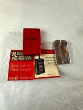 VTG Regens Stormliter No. 100 Chrome Pocket Lighter with Original Box & Manual picture
