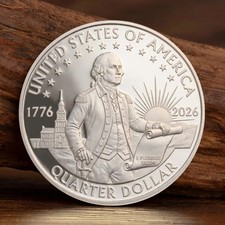 1776–2026 America 250th Anniversary Commemorative Washington Coin Patriotic Gift picture