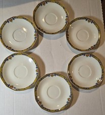 Antique Théodore Haviland Saucers  limoges Porcelain Mogul Floral decor plate picture