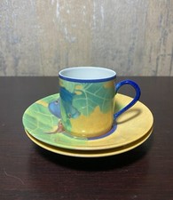 Limoge Laure Japy Figari Expresso Demitasse Cup & 2 Saucers Paris picture