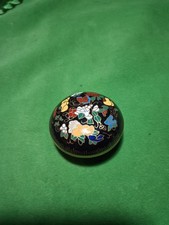 Vintage Cloisonne Butterfly Multicolor Enamel Round Floral Trinket Box 2