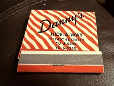 Danny’s Hide-A-Way Restaurant, New York City, VTG Full Front Strike Matchbook picture