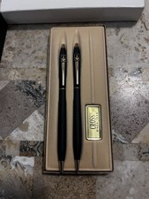 Cross Classic 2501 Pen & Pencil Set Matte Black & Gold USA Made picture