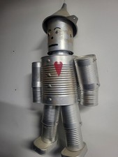 VINTAGE HAND MADE TRAMP FOLK ART CAN TIN MAN FOUND HIS HEART SCULPTURE  picture