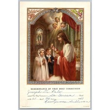 1949 First Holy Communion Remembrance St Teresa Church Italy Certificate Palo picture