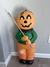 Vtg 1995 Pumpkin Head Don Featherstone Blow Mold Goblin Scarecrow Halloween picture