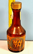 Vintage Mele Koi Farms Mai Tai Empty Bottle Hawaiian Juice & Rum 1/8 Pint picture