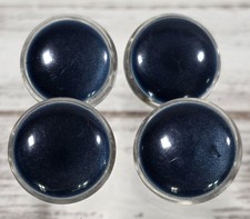 (4) Vintage MCM Clear w/ Navy Blue Center Plastic Shank Buttons Set picture